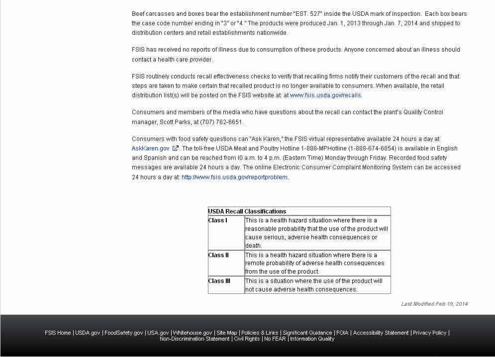 usda beef nationwide recall